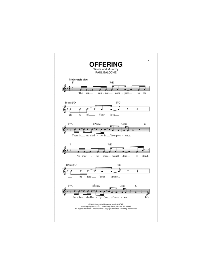 Offering Piano scores gallery preview page 1