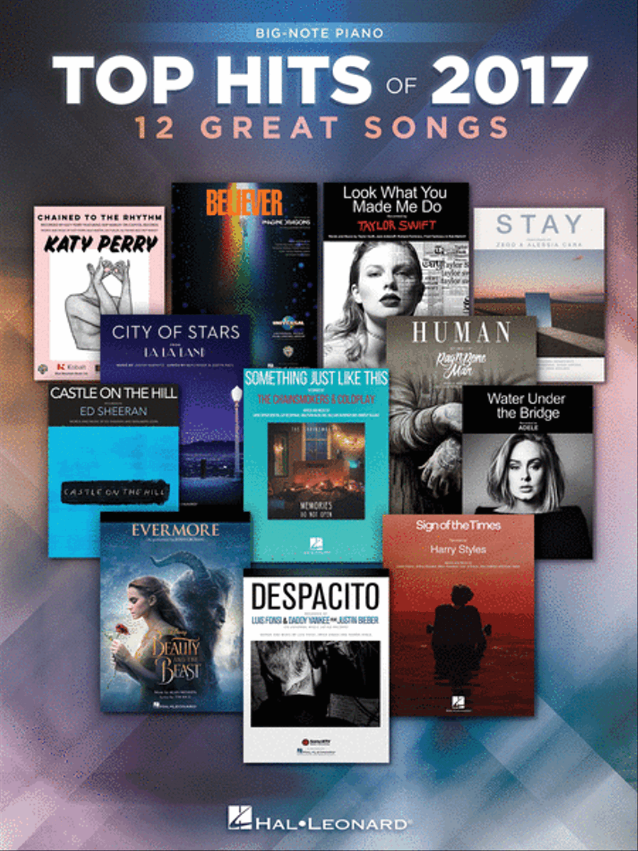 Top Hits of 2017 for Big-Note Piano Easy Piano scores gallery preview page 1