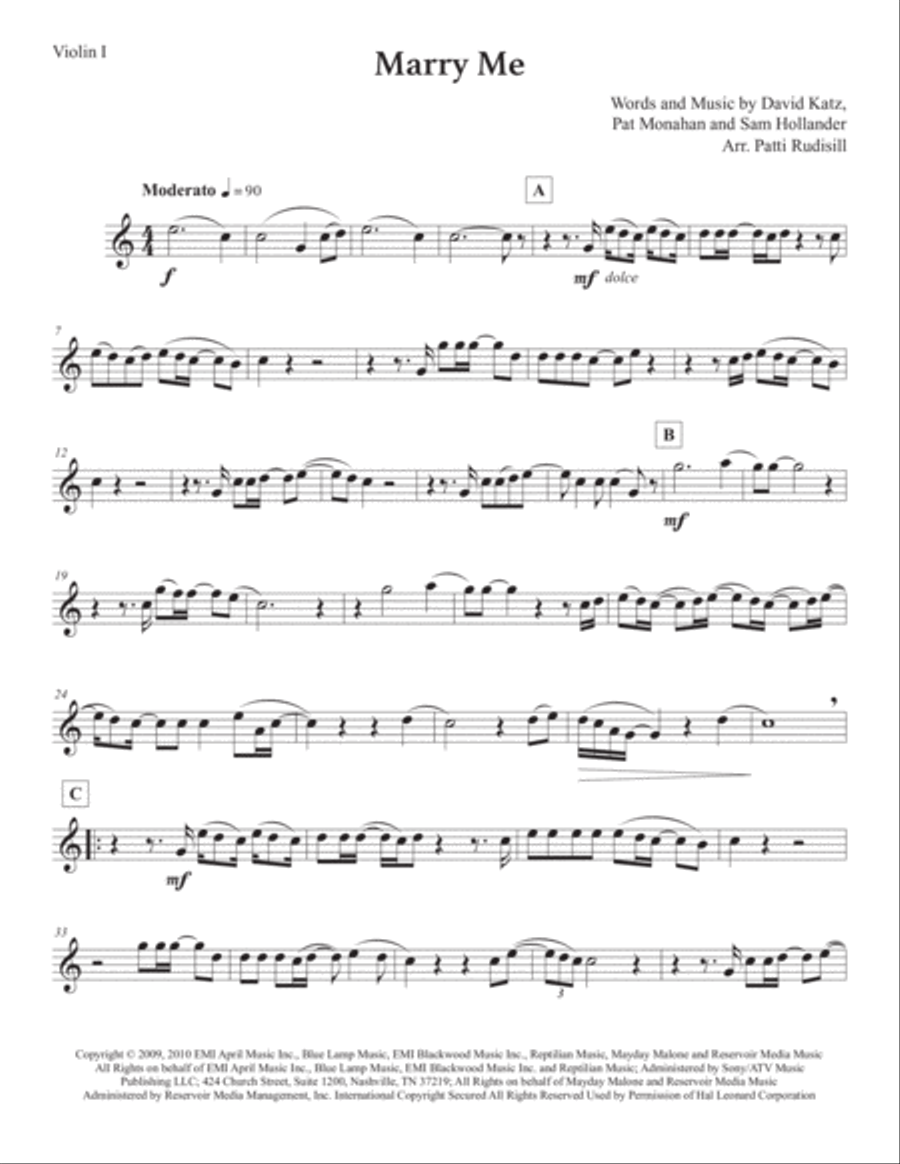 Marry Me Cello scores gallery preview page 1