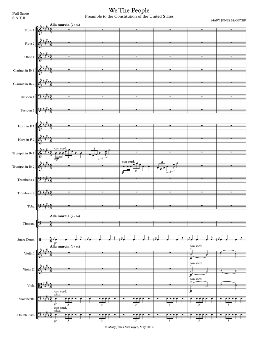 We, the People (Preamble to the Constitution of the United States) for S.A.T.B. Chorus and Orchestra Choir scores gallery preview page 3