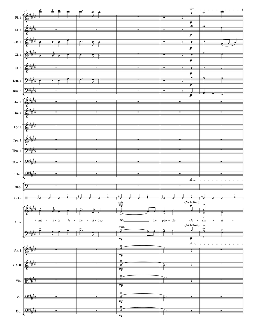 We, the People (Preamble to the Constitution of the United States) for S.A.T.B. Chorus and Orchestra Choir scores gallery preview page 5