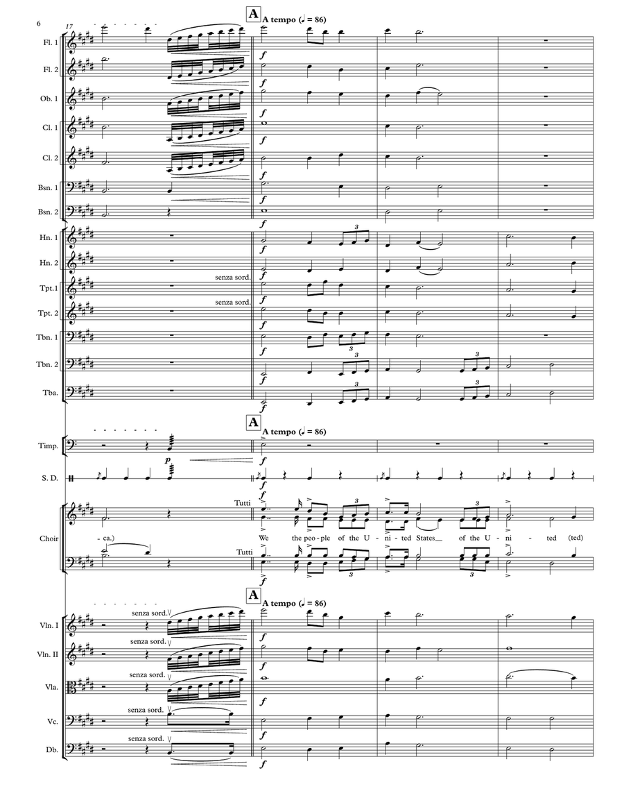 We, the People (Preamble to the Constitution of the United States) for S.A.T.B. Chorus and Orchestra Choir scores gallery preview page 6