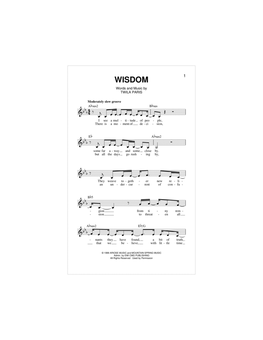 Wisdom Piano scores gallery preview page 1