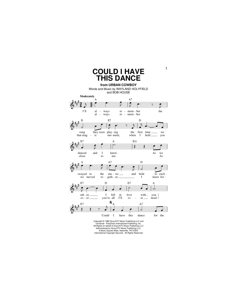 Could I Have This Dance Piano scores gallery preview page 1