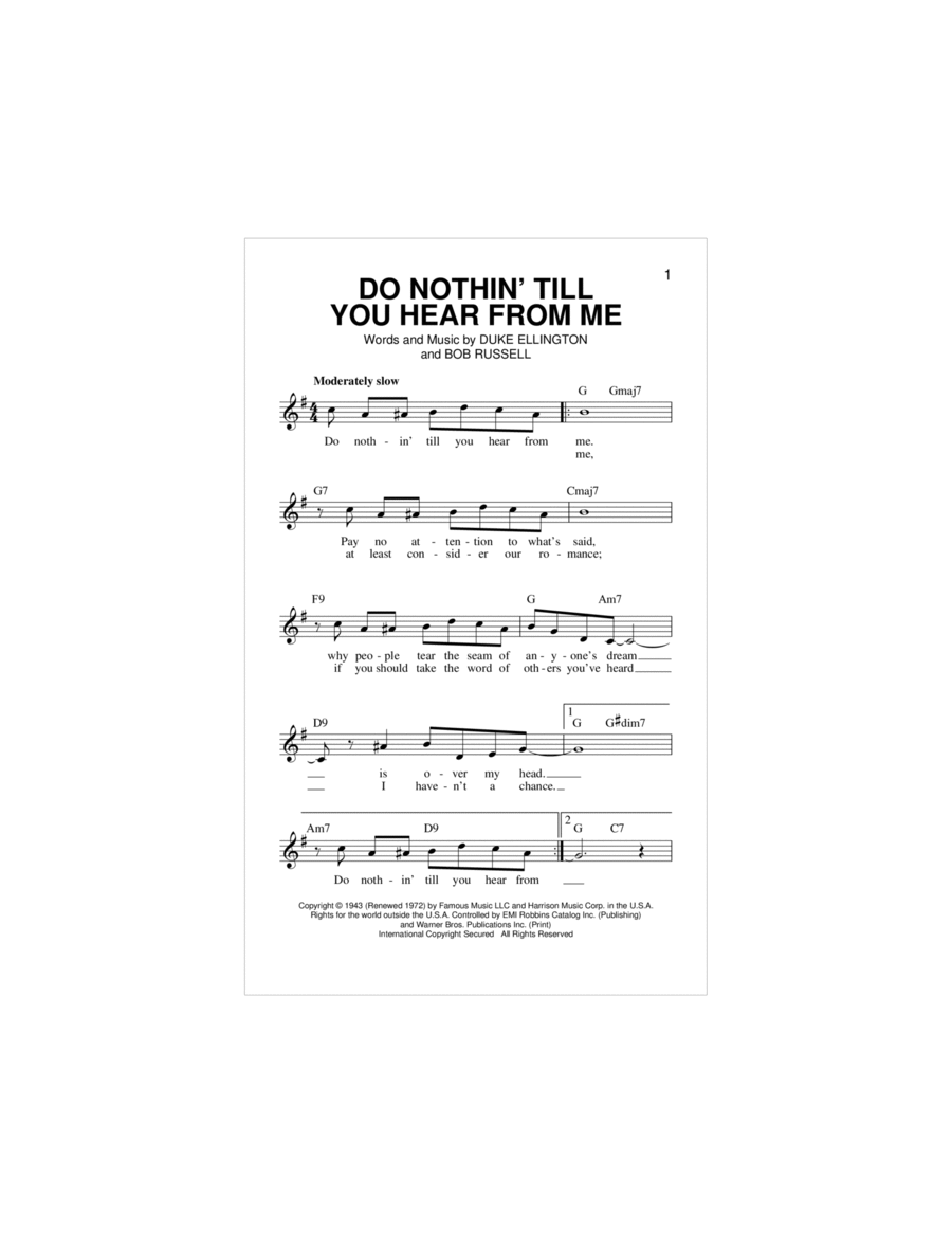 Do Nothin' Till You Hear From Me Piano scores gallery preview page 1