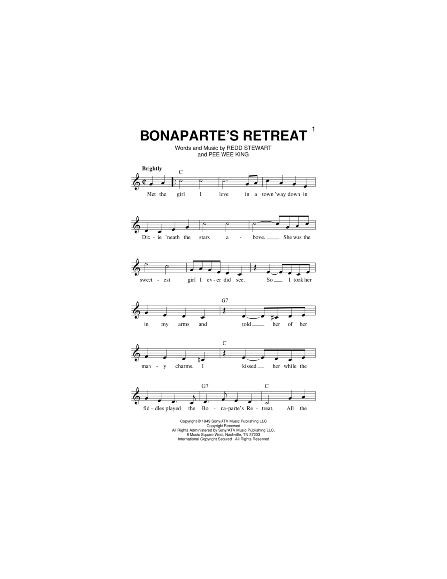 Bonaparte's Retreat Piano scores gallery preview page 1