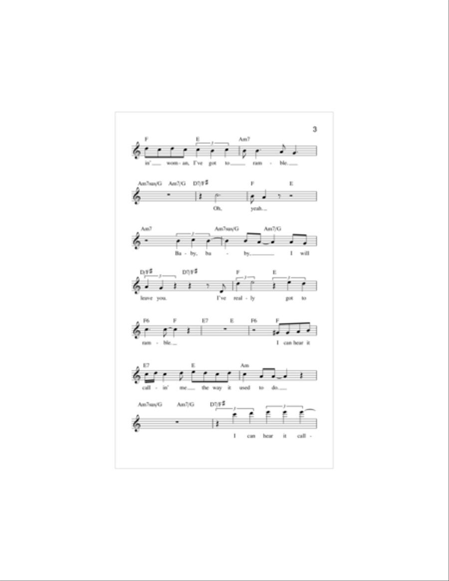 Babe, I'm Gonna Leave You Piano scores gallery preview page 3
