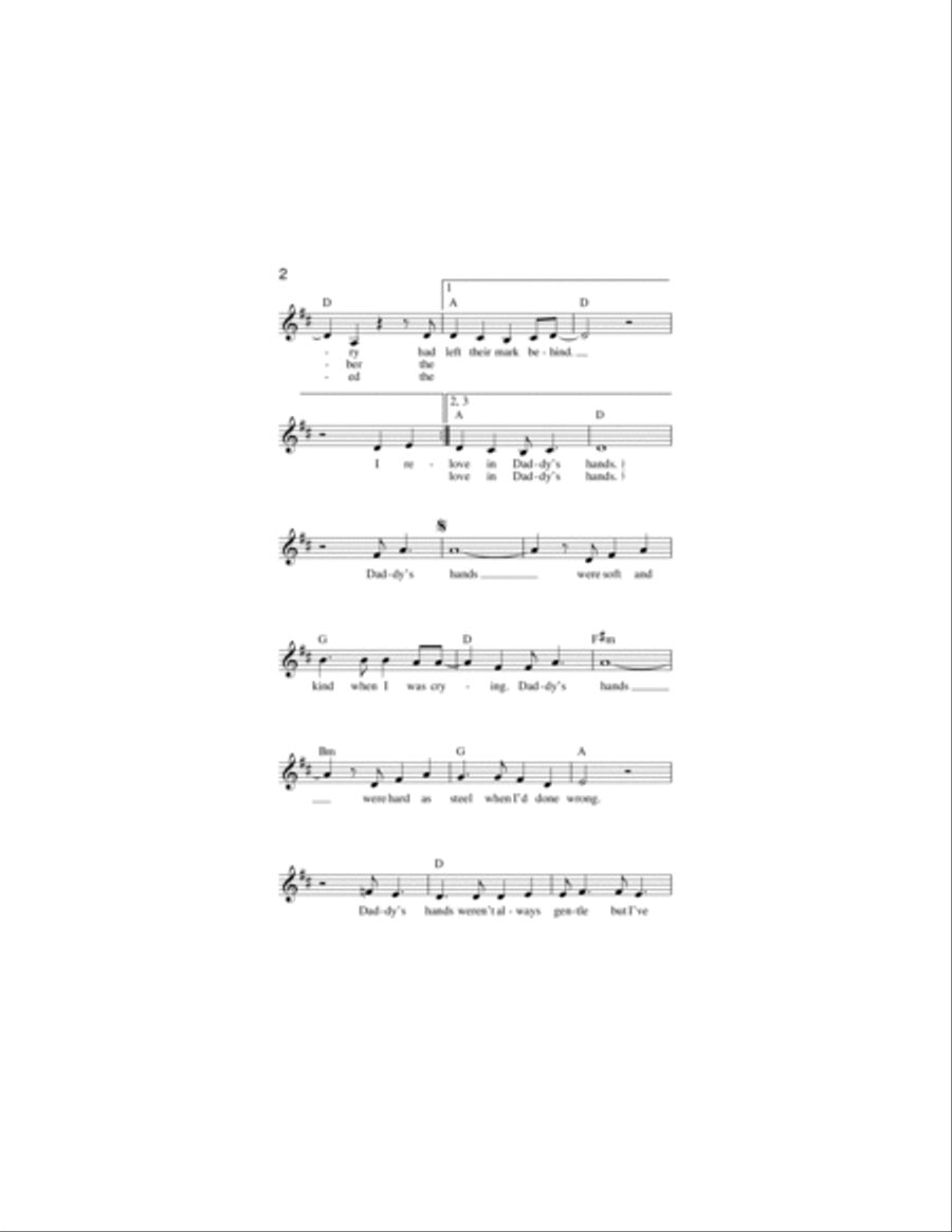 Daddy's Hands Piano scores gallery preview page 2
