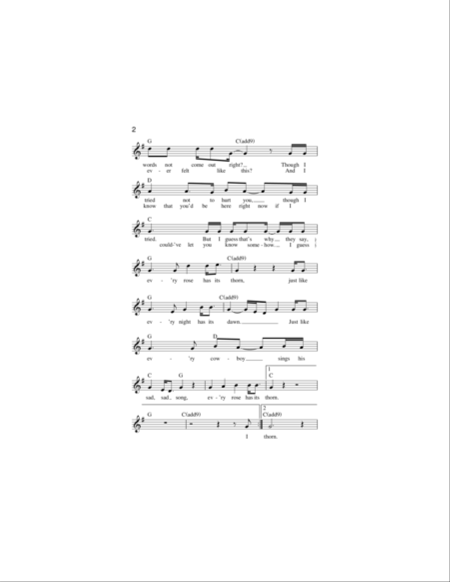 Every Rose Has Its Thorn Piano scores gallery preview page 2