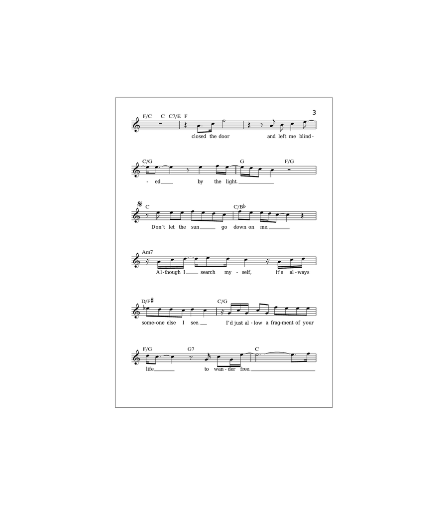 Don't Let The Sun Go Down On Me Acoustic Guitar scores gallery preview page 3