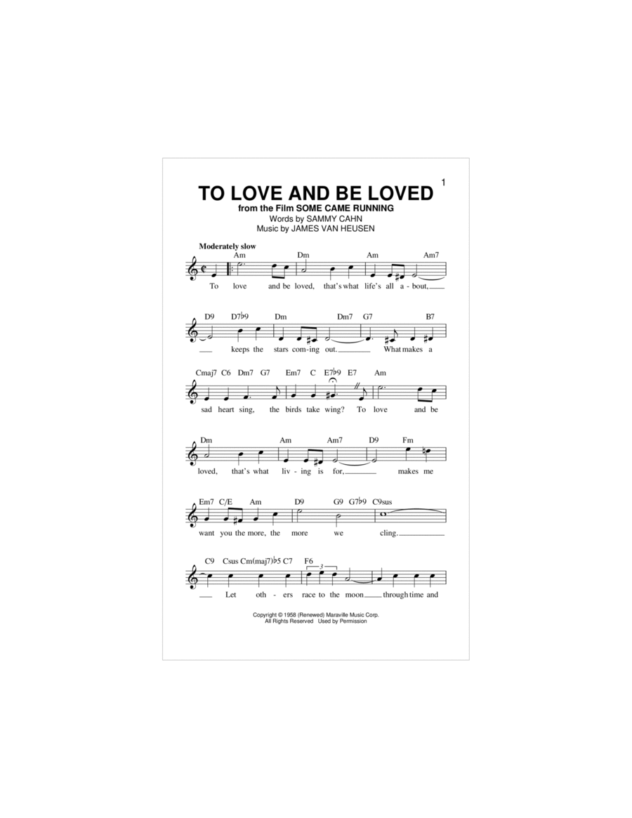 To Love And Be Loved Piano scores gallery preview page 1