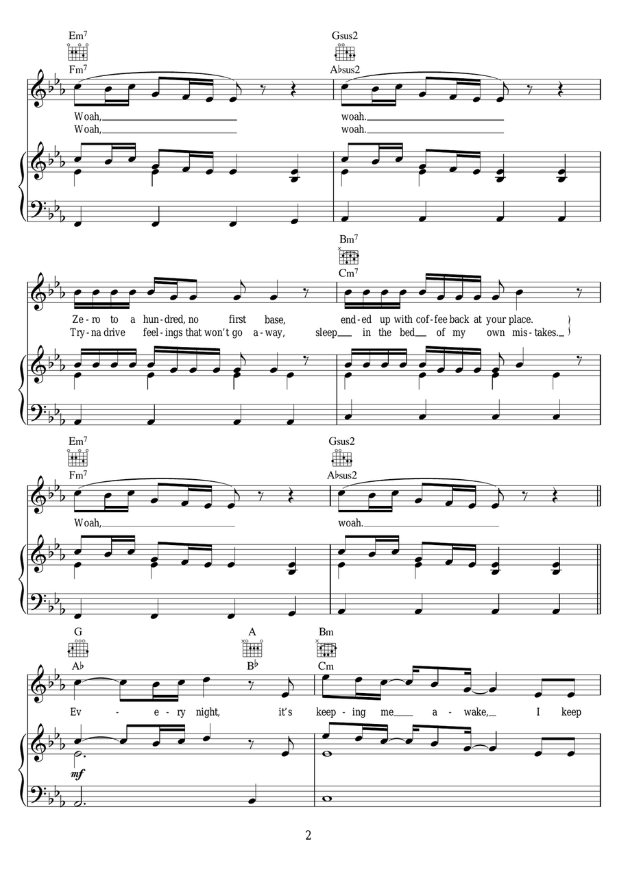 We Could Go Back (featuring Moelogo) Piano, Vocal scores gallery preview page 2