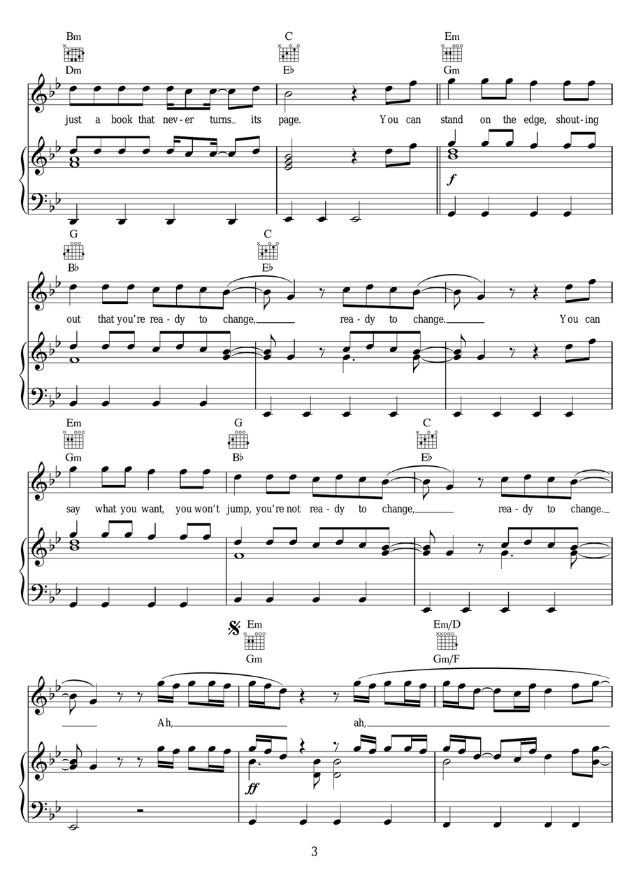Ready To Change Ready To Change Piano, Vocal scores gallery preview page 3