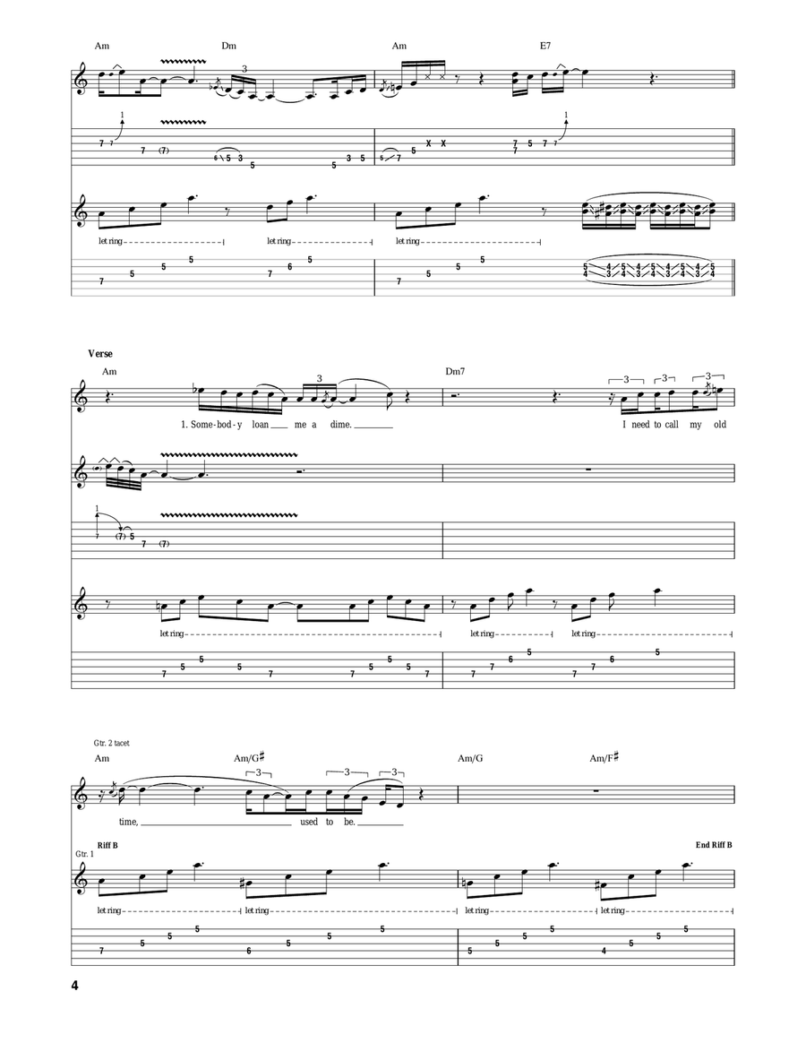 Somebody Loan Me A Dime Somebody Loan Me A Dime Acoustic Guitar scores gallery preview page 4