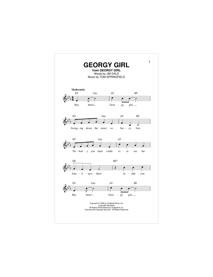 Georgy Girl Piano scores gallery preview page 1