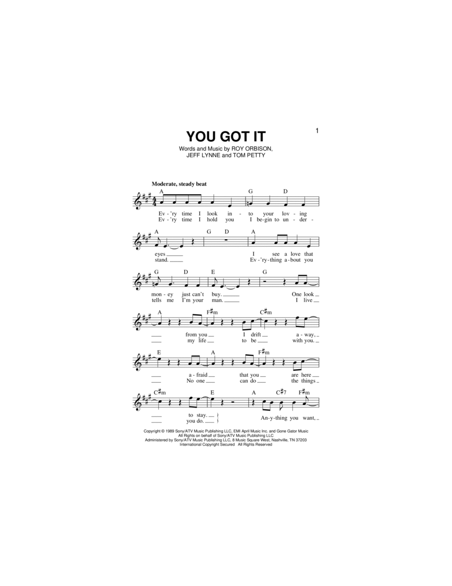 You Got It Piano scores gallery preview page 1