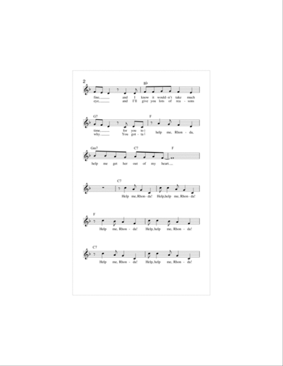 Help Me Rhonda Piano scores gallery preview page 2