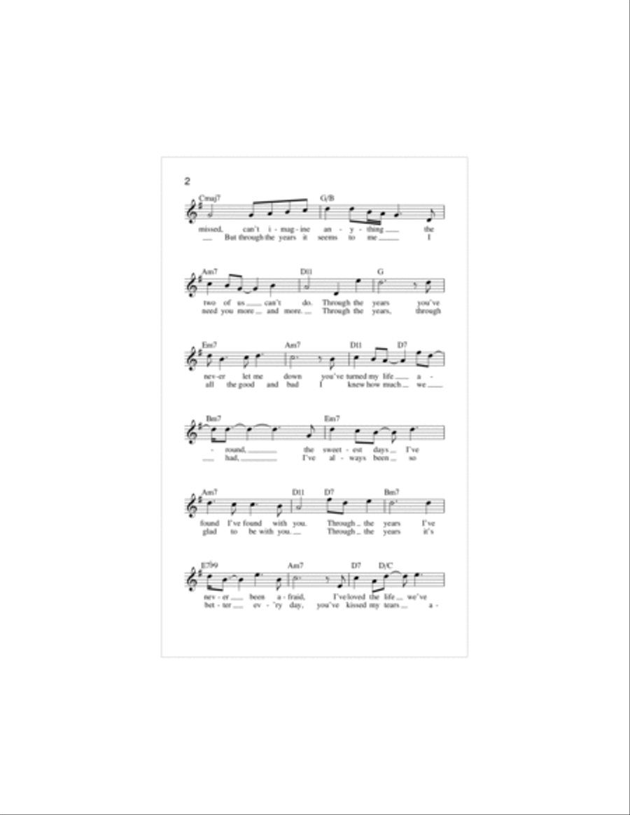 Through The Years Piano scores gallery preview page 2