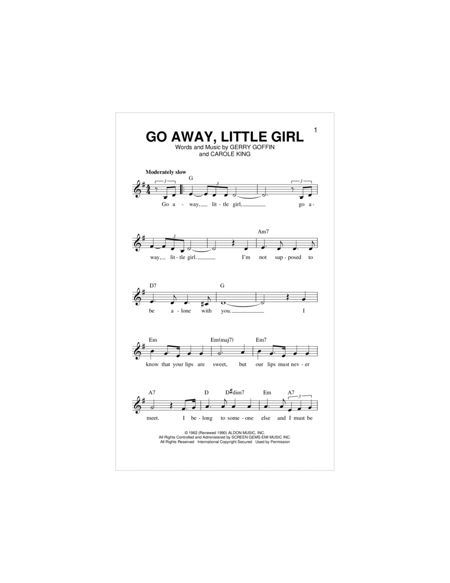 Go Away, Little Girl Piano scores gallery preview page 1