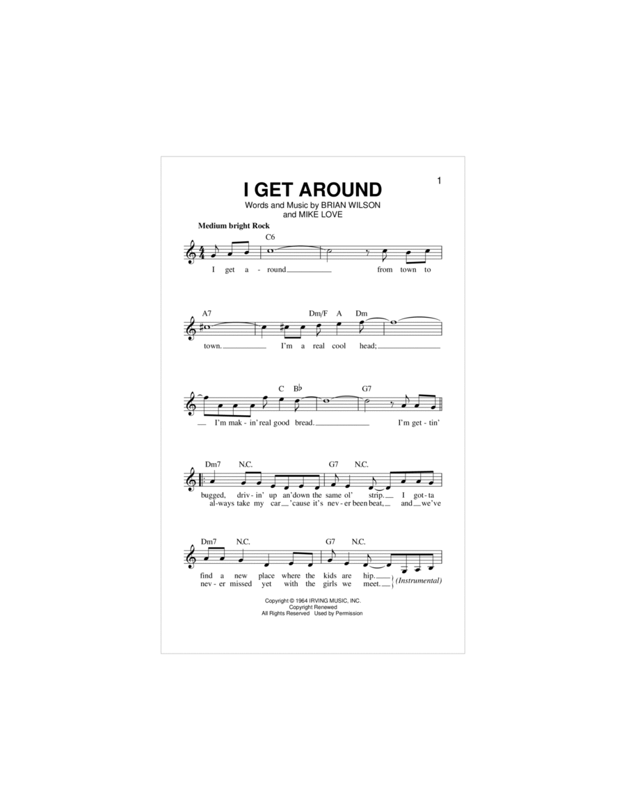 I Get Around Piano scores gallery preview page 1