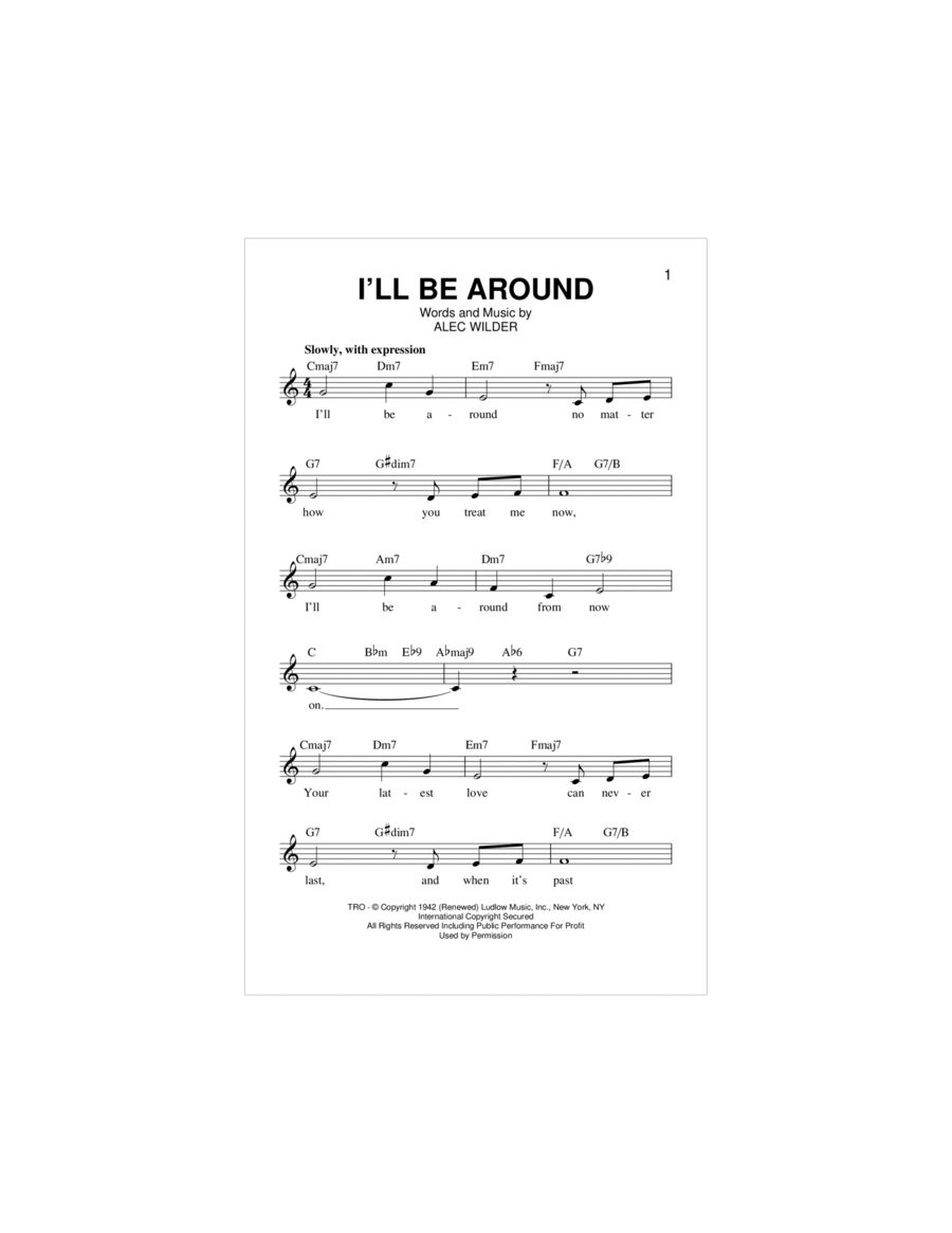I'll Be Around Piano scores gallery preview page 1