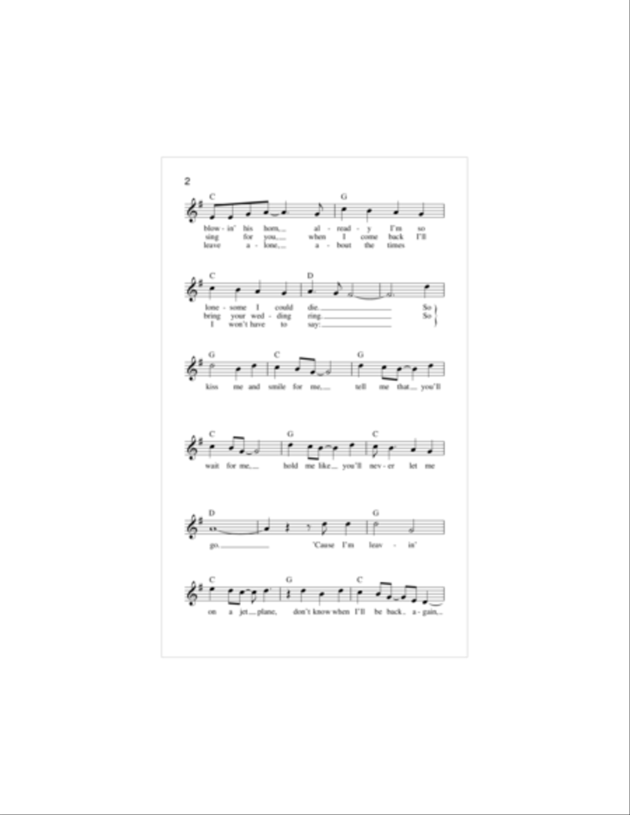 Leaving On A Jet Plane Piano scores gallery preview page 2