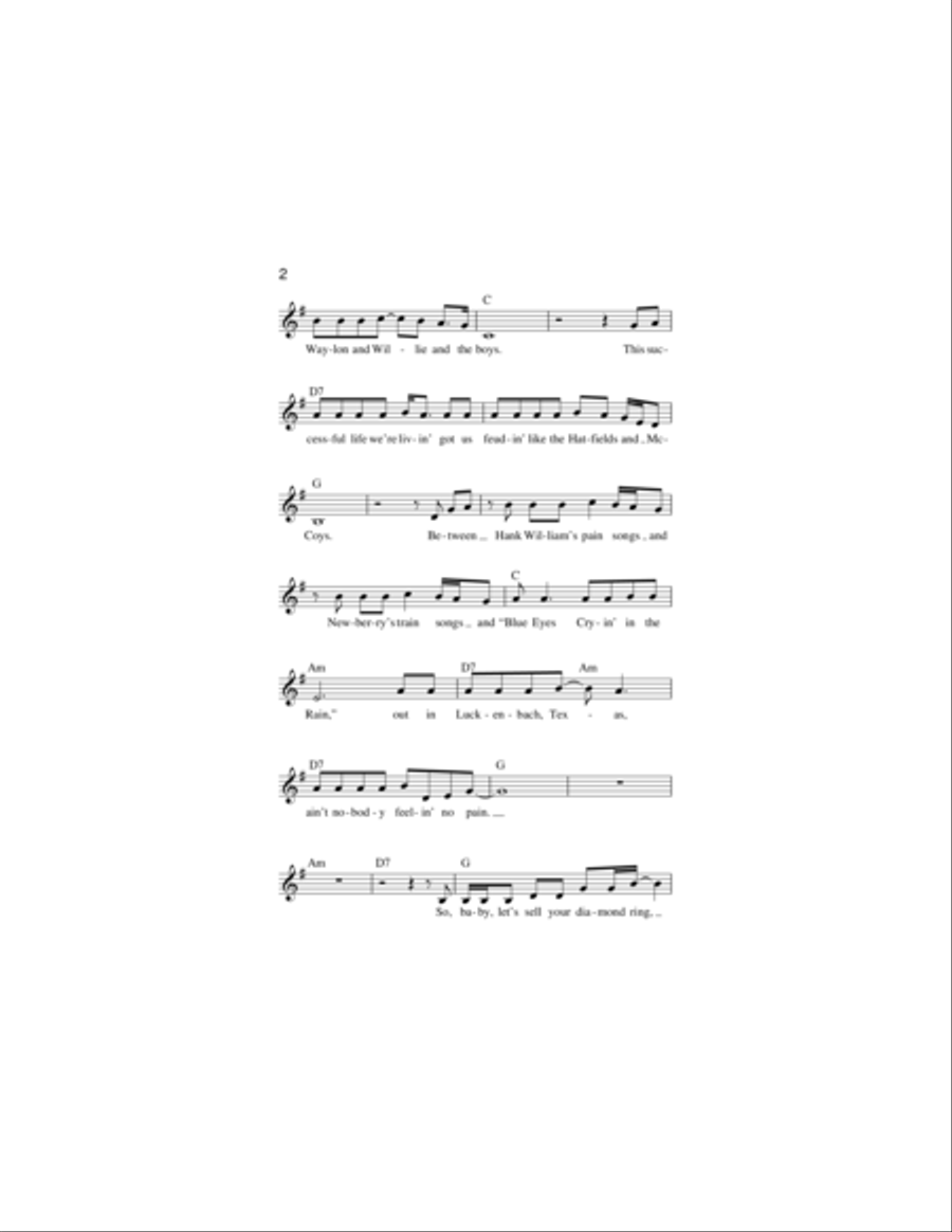 Luckenbach, Texas (Back To The Basics Of Love) Piano scores gallery preview page 2