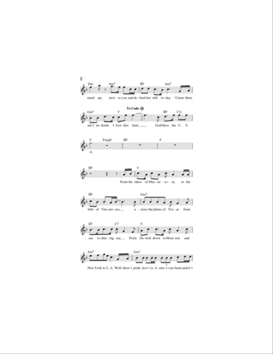 God Bless The U.S.A. Piano scores gallery preview page 2