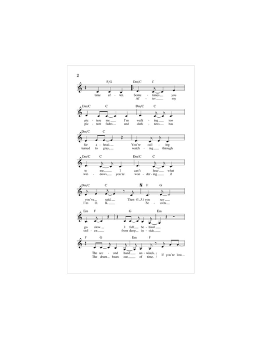 Time After Time Piano scores gallery preview page 2