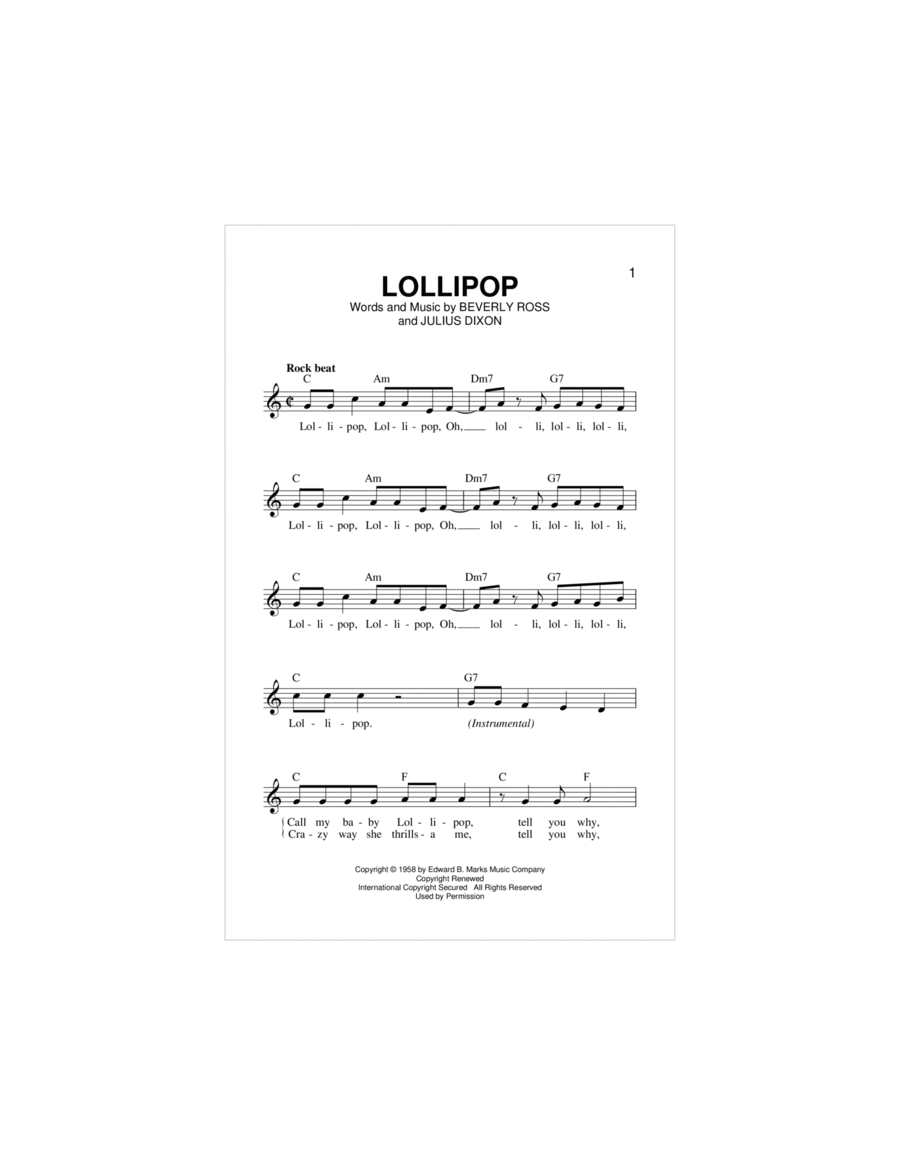 Lollipop Piano scores gallery preview page 1