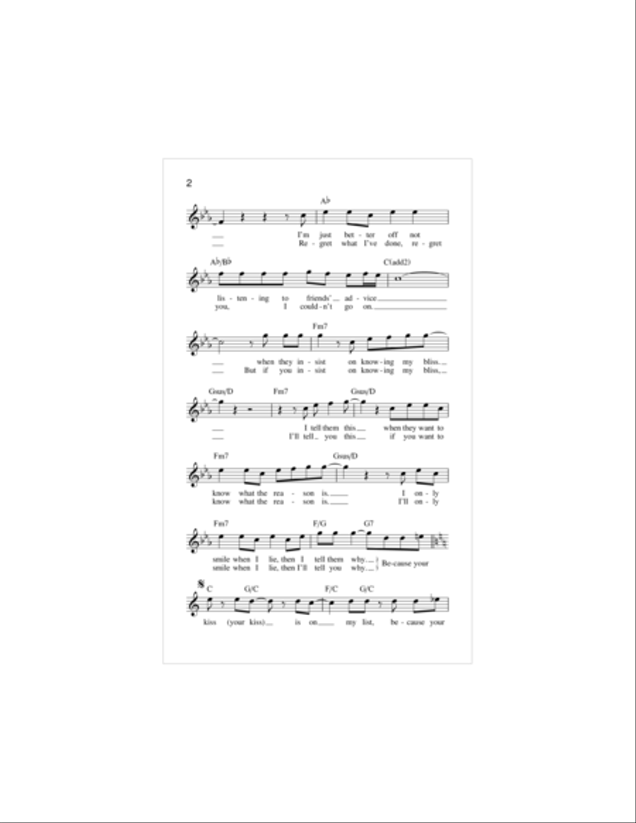 Kiss On My List Piano scores gallery preview page 2