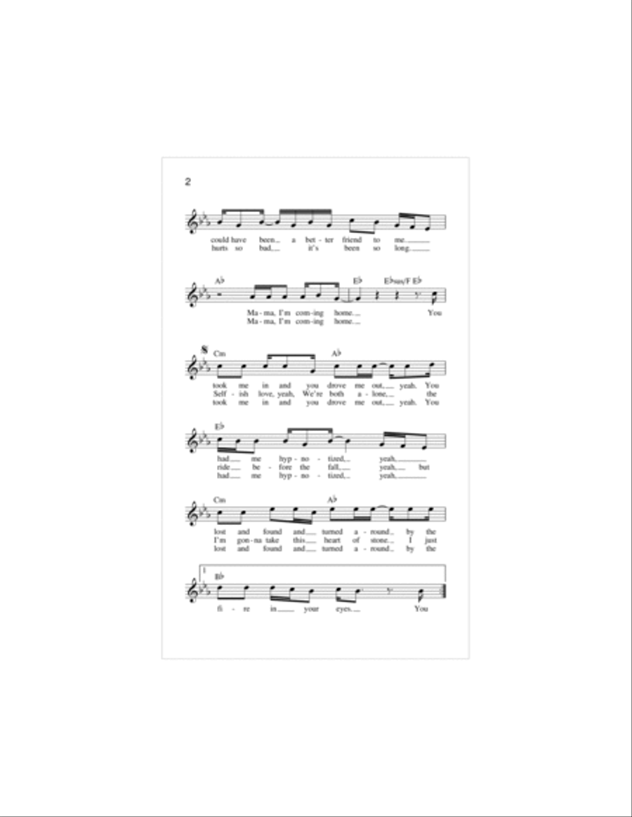Mama, I'm Coming Home Piano scores gallery preview page 2