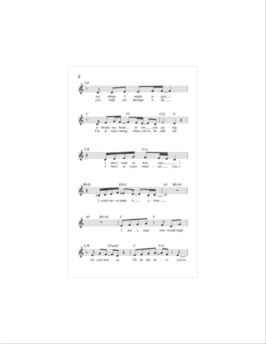 Glory Of Love Piano scores gallery preview page 2