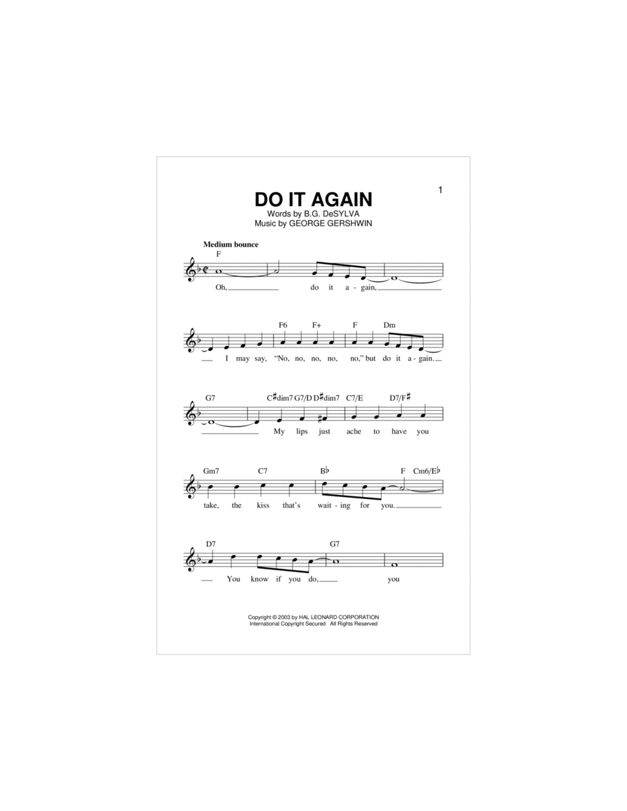 Do It Again Piano scores gallery preview page 1