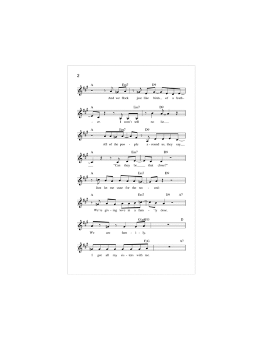 We Are Family Piano scores gallery preview page 2