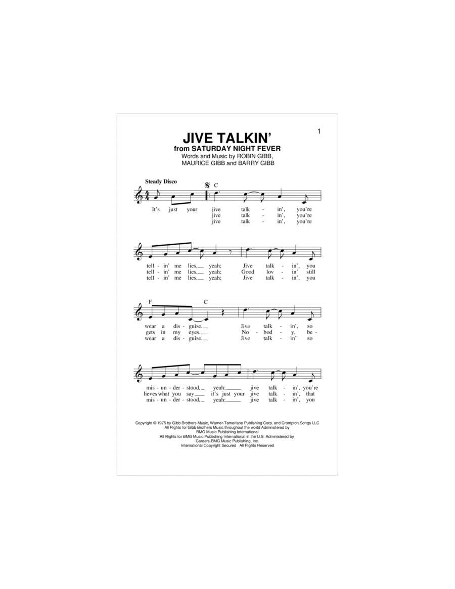 Jive Talkin' Piano scores gallery preview page 1