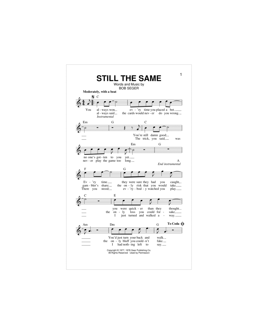 Still The Same Piano scores gallery preview page 1