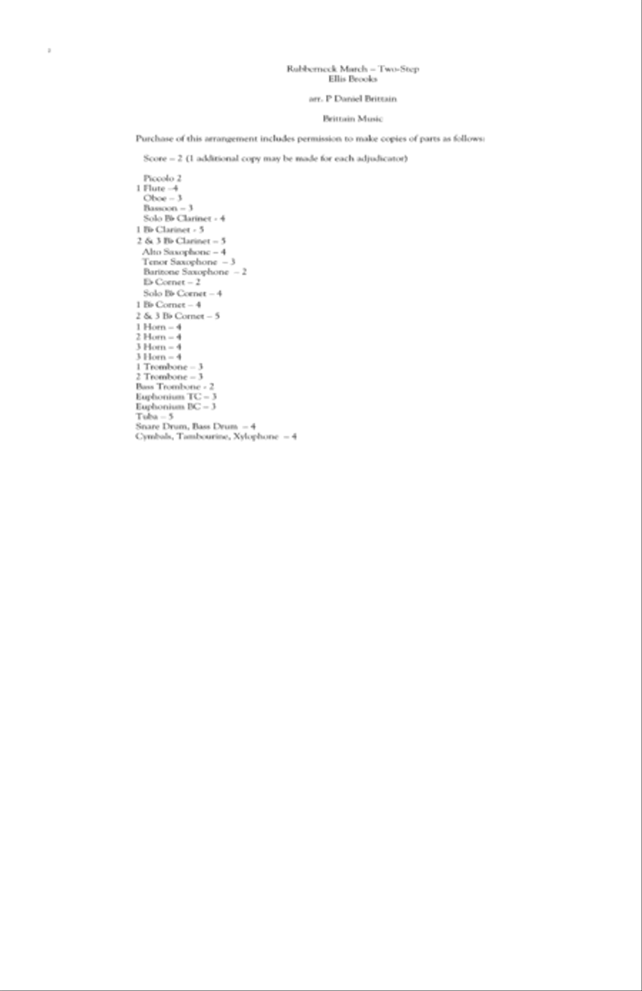 Rubberneck March Two-Step Concert Band scores gallery preview page 2