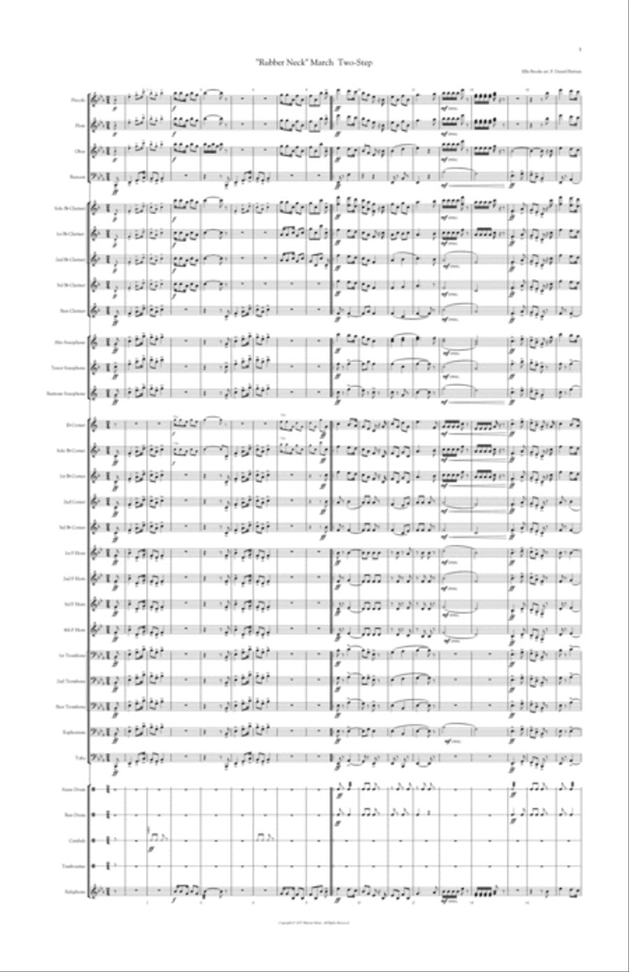 Rubberneck March Two-Step Concert Band scores gallery preview page 3