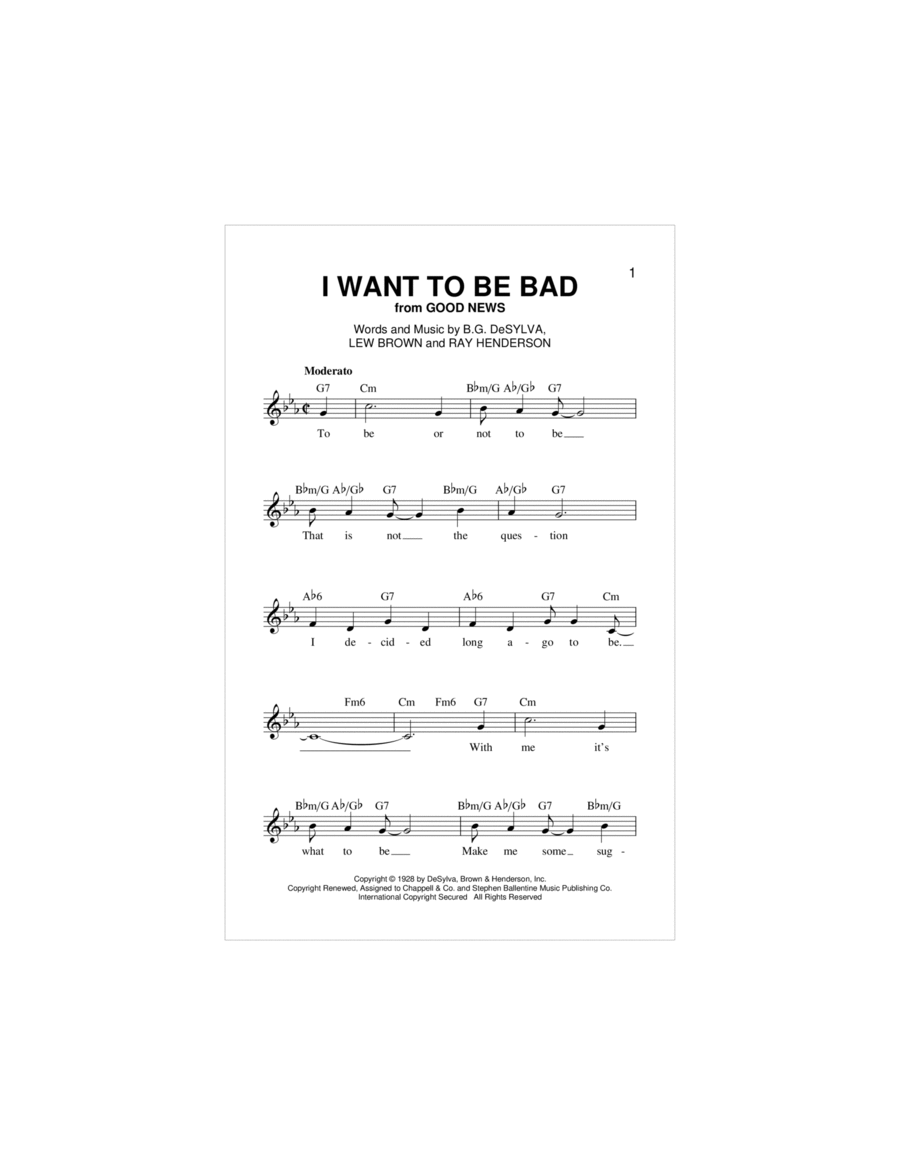 I Want To Be Bad Piano scores gallery preview page 1