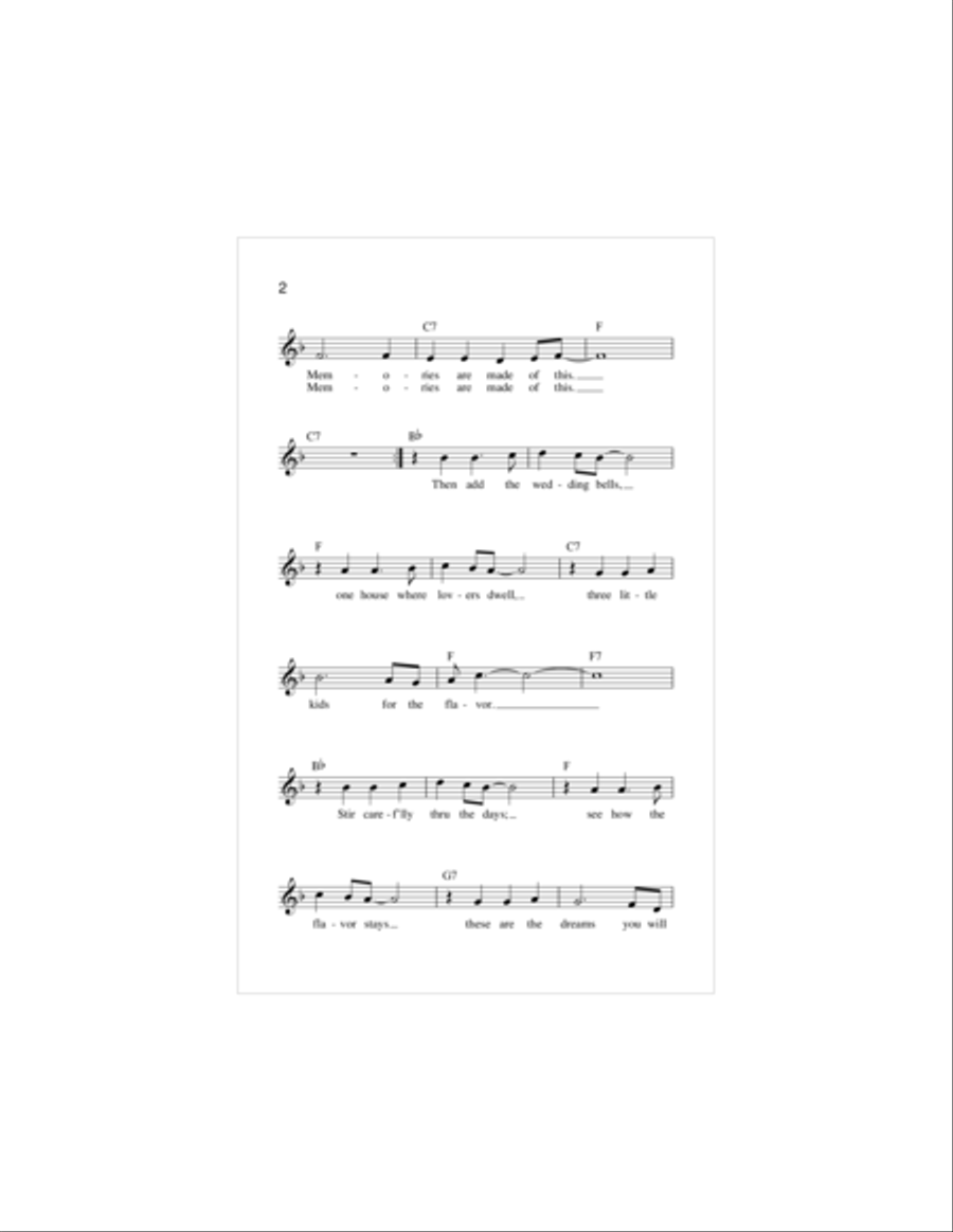 Memories Are Made Of This Piano scores gallery preview page 2
