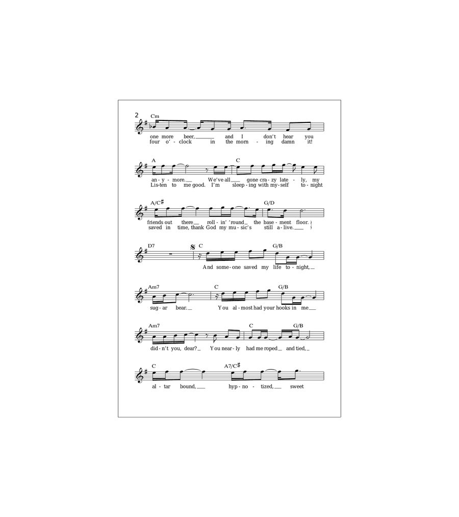 Someone Saved My Life Tonight Acoustic Guitar scores gallery preview page 2