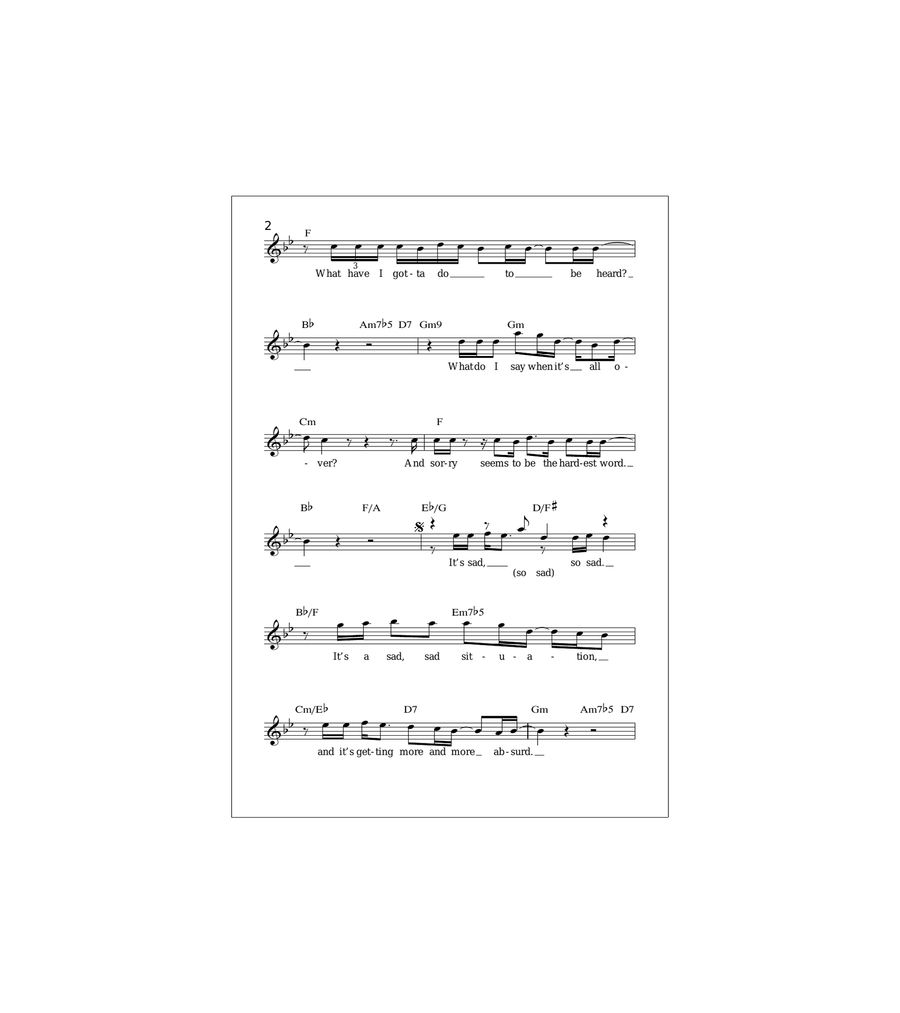 Sorry Seems To Be The Hardest Word Acoustic Guitar scores gallery preview page 2