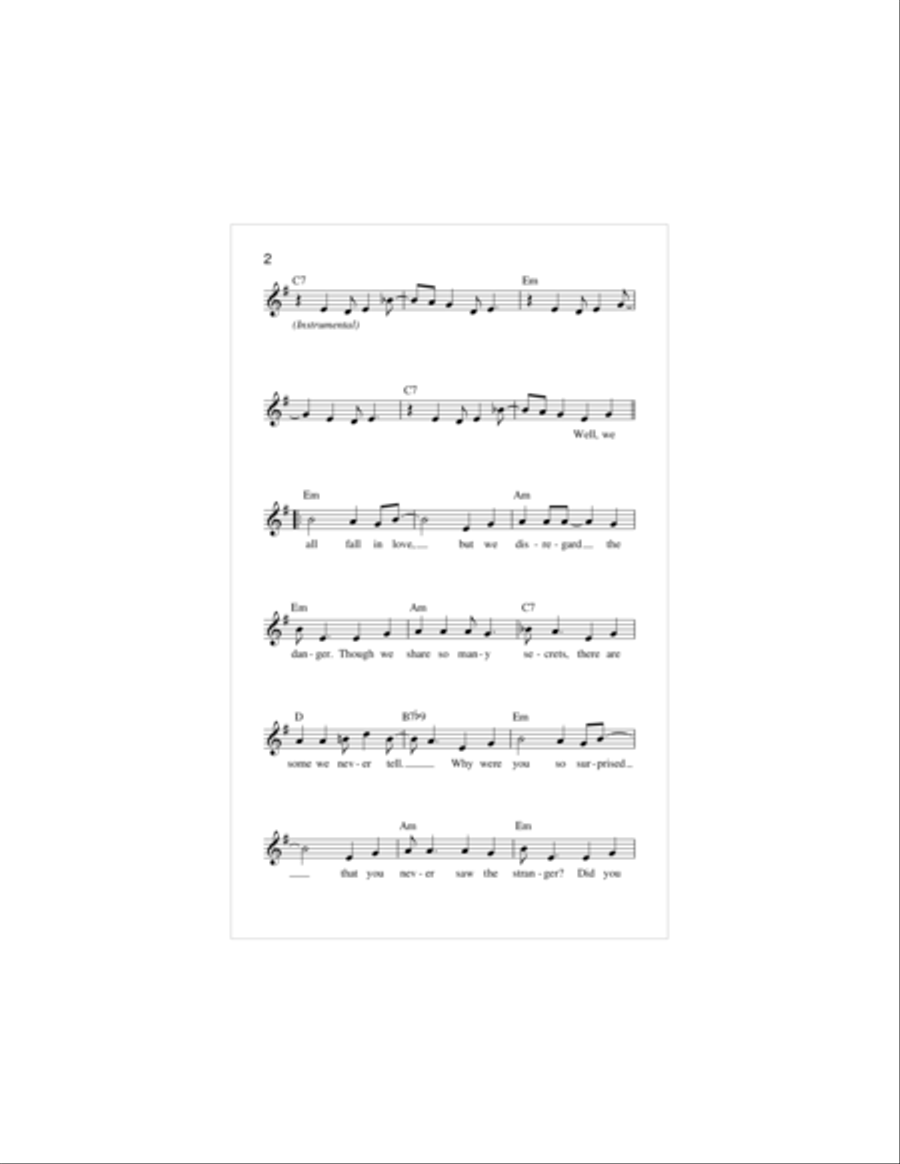 The Stranger Piano scores gallery preview page 2