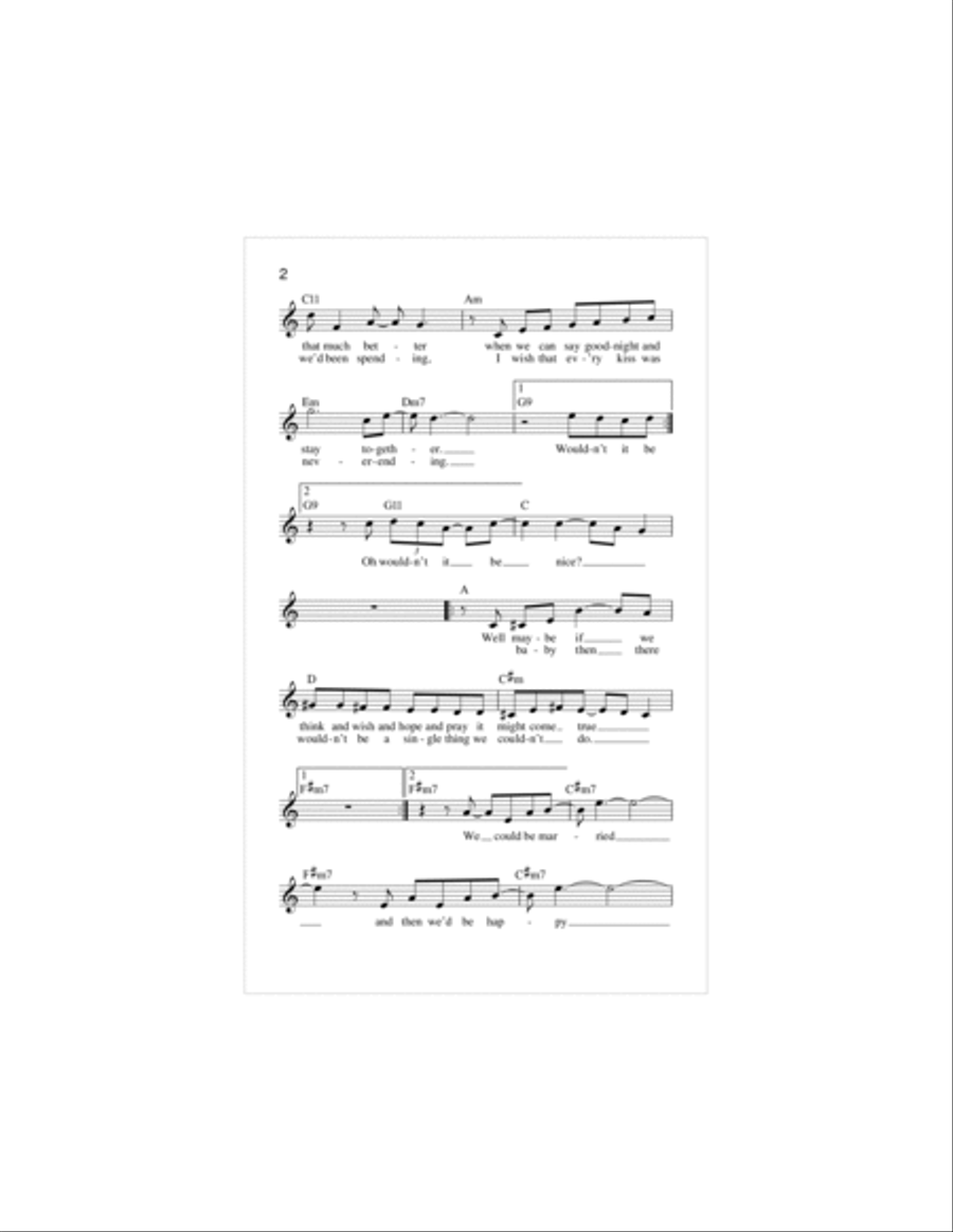 Wouldn't It Be Nice Piano scores gallery preview page 2