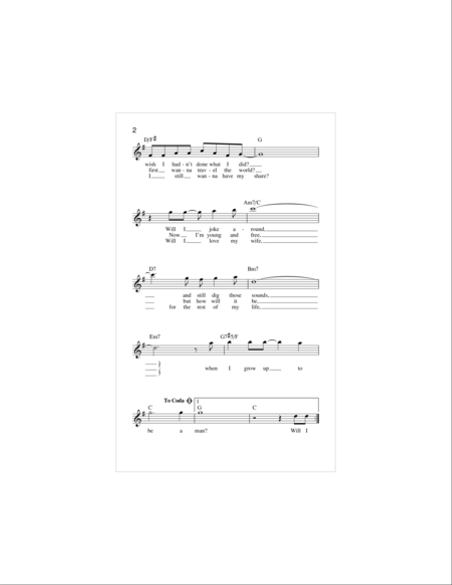 When I Grow Up (To Be A Man) Piano scores gallery preview page 2