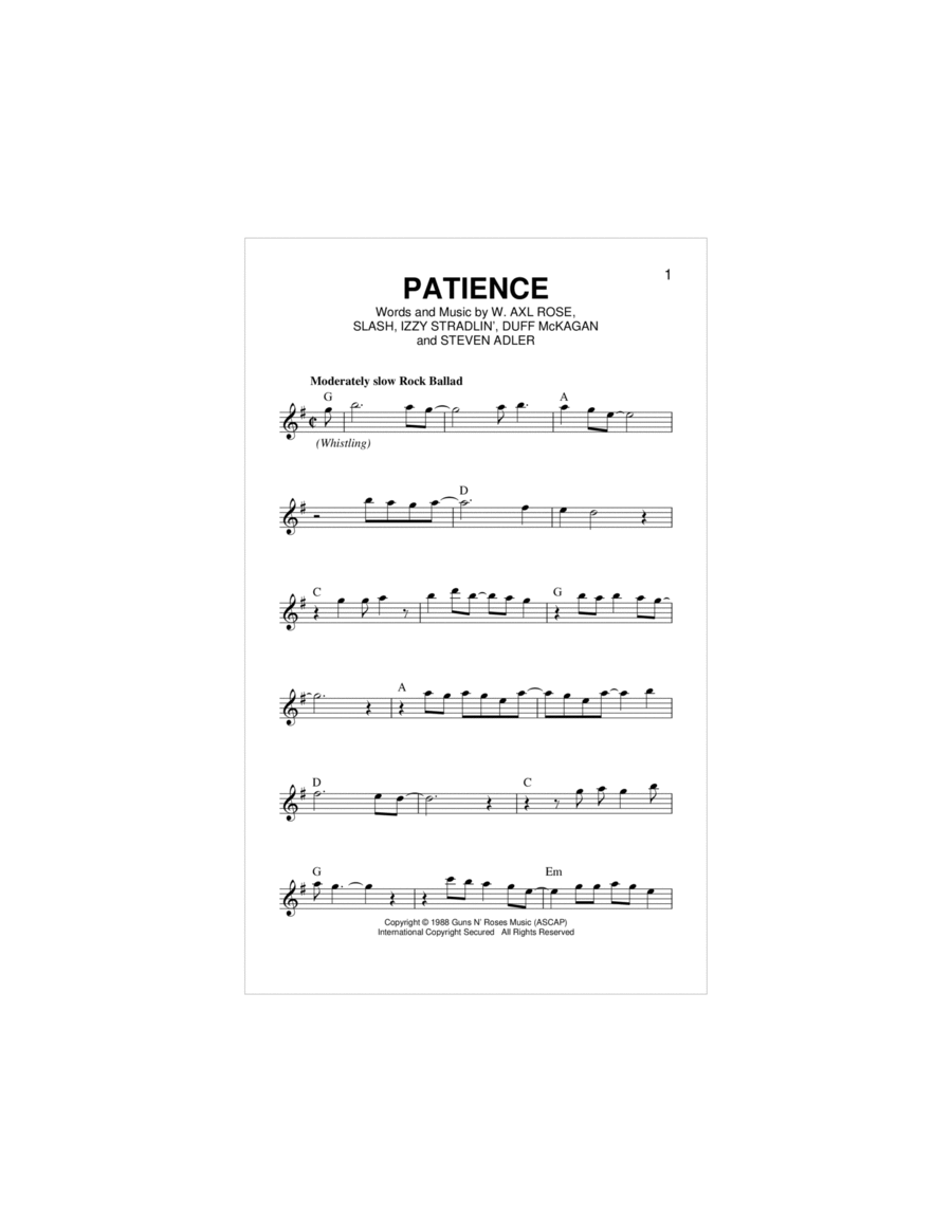 Patience Piano scores gallery preview page 1