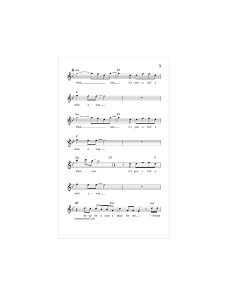 Half A Mile Away Piano scores gallery preview page 3