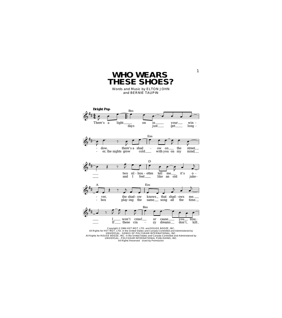 Who Wears These Shoes? Acoustic Guitar scores gallery preview page 1