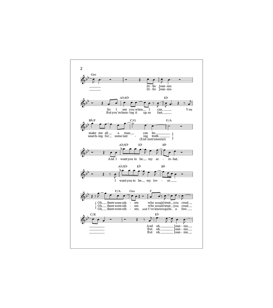 Little Jeannie Acoustic Guitar scores gallery preview page 2